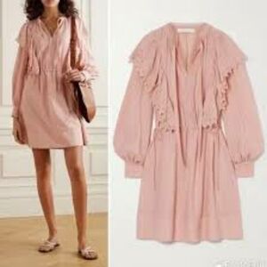 NWT See By Chloe Ruffle cotton voile jacquard mini dress in Cloudy Rose